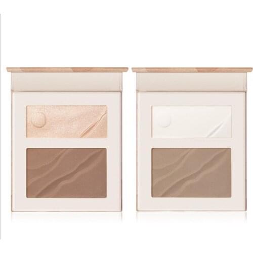 2 Colors Makeup Contour Palette Face Shading Grooming Shading Powder Long-Lasting Face Make Up Blush Palette