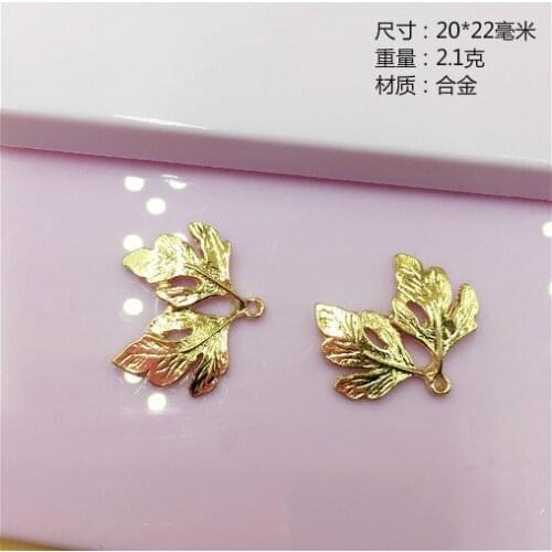 Gold Tone Alloy Hollow Leaf Pendan Charm DIY Jewelry Making Finding 50PCS 20*22mm wholesale free shipping