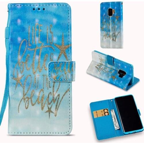 3D Cartoon PU Wallet Silicon Back Case For Samsung Galaxy S9 Wallet Case S9 Plus Flip Leather With Card Slot Stand Holder Case