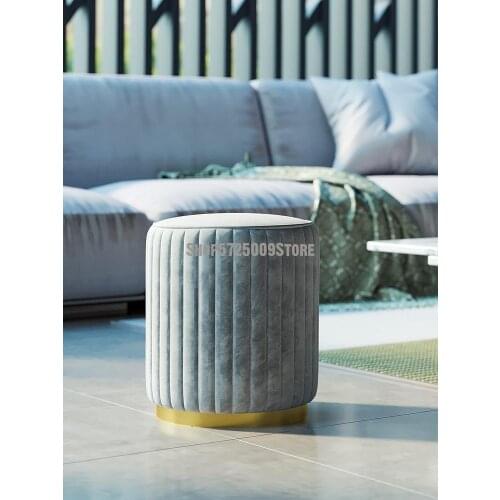 Make Up Stool Nordic Dressing Table Stool Light Luxury Low Stool Household Sofa Shoes Fashion Living Room Net Red Cloth Art Roun