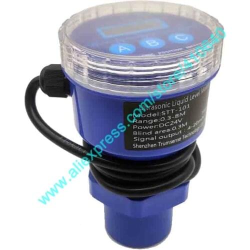 Range 1 to 8 m 4 to 20mA Integrated Small Blind Area LED Display Ultrasonic Liquid Level Meter Contactless Water Level Measure