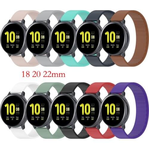 18 20 22 mm Universal Elastic silicone strap Solo Loop Bracelet For huawei watch gt 2 amazfit gts 2 for Galaxy Watch Active