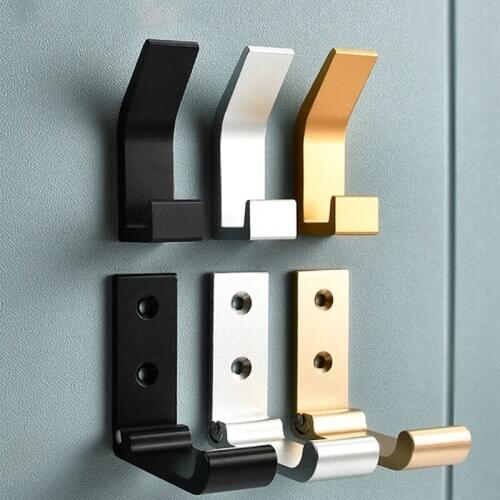 5pcs/set Punch or Punch-free Space Aluminum Kitchen Wall Hooks Creative Bathroom Bath Ball Hook Home Folding Coat Hanger