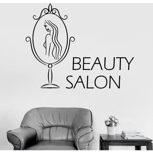 Vinyl Wall Decal Window Sticker Beauty Salon Spa Room Interior Decor Mirror Fashion Woman Art Stickers Waterproof Mural S1086