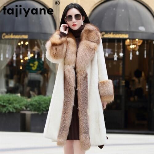 Fox Fur Collar Real Fur Coat Female Natural Mink Fur Jacket Autumn Winter Coat Women Clothes 2020 Korean Vintage Warm Tops T4862