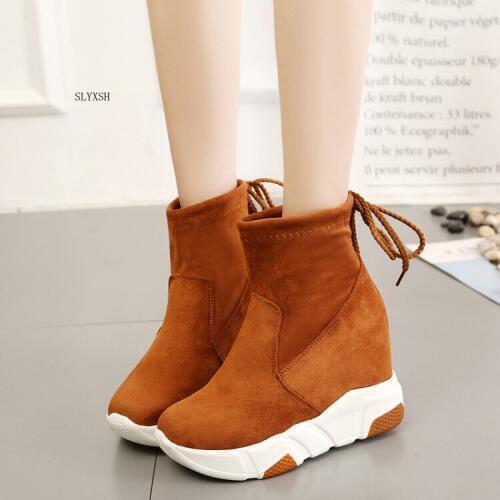 Women Boots Platform Fashion Boots Heels Women Casual Shoes Ankle Boots Woman Sneakers 35-39