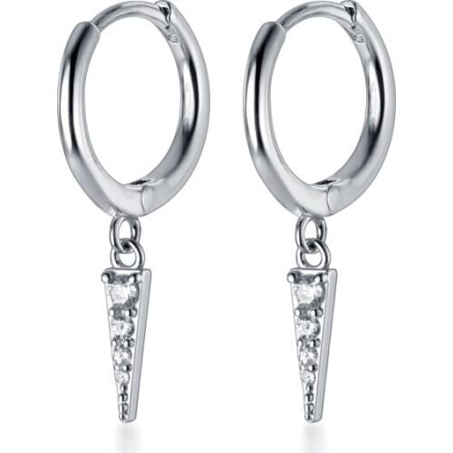 MloveAcc Cute Hoop Earrings with Drop Charm for Women Girls Lady Party 925 Sterling Real Silver Jewelry