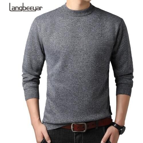 2021 New Fashion Brand Knit Winter Sweater Half Turtle Neck Thick Woolen Jumper Men Pullover Autum Casual Quality Mens Clothes