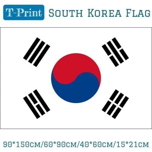 5pcs Flag 90*150cm/60*90cm/40*60cm/15*21cm Polyester South Korea Flag Banner For World Cup National Day Sports games Gfit meet