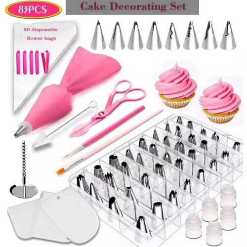83pcs/Set Cake Decorating Mouth Baking Decoration Tool Frosting Pastry Coloring Utensils Cake Decorating Tools Baking Supplies