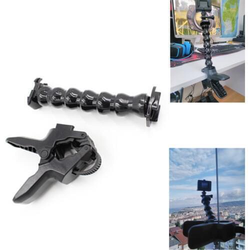 Suptig Accessories, Jaws Flex Clamp Mount and Adjustable Neck for Gopro hero 5 hero 6 hero 4 3+ 3 ,Session , SJ4000 Sport Camera