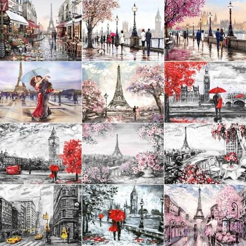 Diamond Mosaic Full Square/Round Girl Street View 5D DIY Diamond Painting Embroidery Mosaic Kit Home Decor