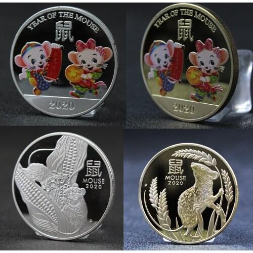 Australia Gold Silver Coins 2020 Year Of The Mouse 1 OZ Animal Gold Coin Elizabeth Souvenir Gifts