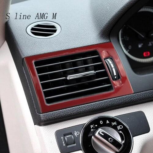 Car Styling interior Stickers Dashboard Air Outlet Frame Trim covers decals For mercedes C class W204 C180 C200 Auto Accessories