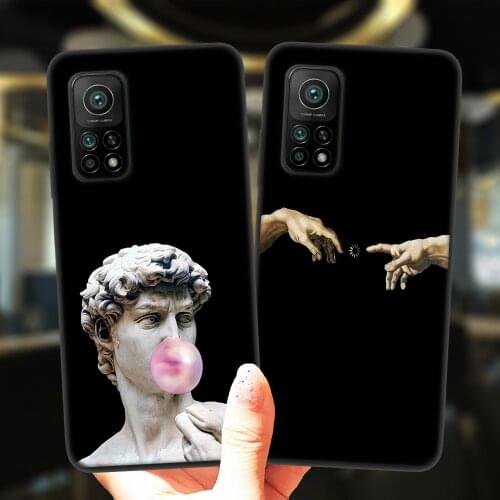 Mona Lisa David Statue Abstract Art Black Case For Xiaomi Mi 10T Lite Redmi Note 9S 7 8 9 10 Note10 Pro 8T 9C Silicone Cover