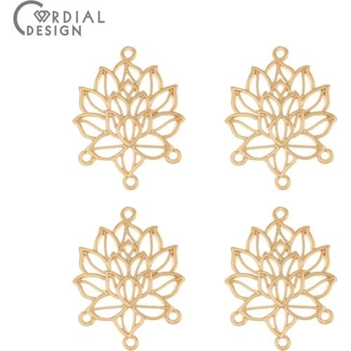 Cordial Design 100Pcs 18*24M Earrings Accessories/Hand Made/DIY Connectors/Flower Shape/Copper/Jewelry Findings & Components