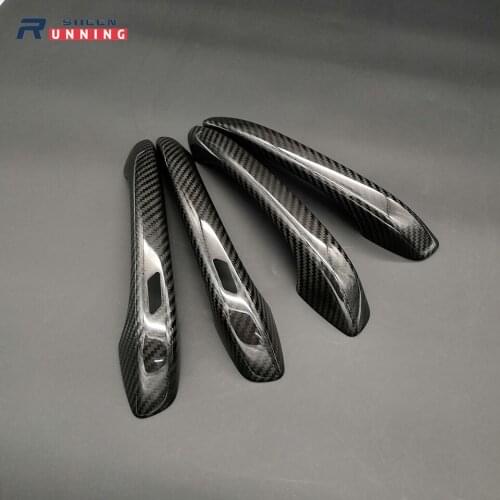 For Porsche 718 Cayenne Macan Panamera 2017 2018 2019 2020 Carbon Fiber Car Exterior Door Handle Cover Moulding Trim Car Styling