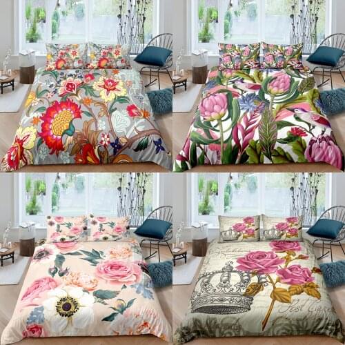 Home Textiles Luxury 3D Peony Duvet Cover Set and Pillowcase Kids Bedding Set AU/EU/UK/US Queen and King Size Bedding