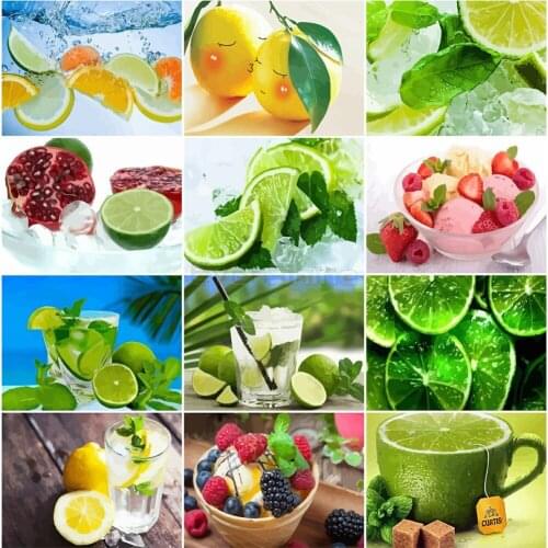 EverShine DIY 5D Paint With Diamonds Full Square Fruit Picture Rhinestones Diamond Embroidery Sale Cross Stitch Wall Decor