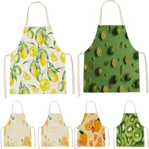 Fruit Watermelon Cantaloupe Pineapple Print Sleeveless Apron Kitchen Apron Home Cooking Bakery Shop Woman Clean Apron Delantal