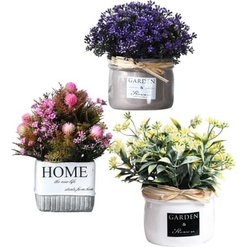 Artificial Flowers Figurines Miniatures Living Room Plastic Plants Handmade Figurines Miniatures Gifts Adornos Home Decor DG50FM