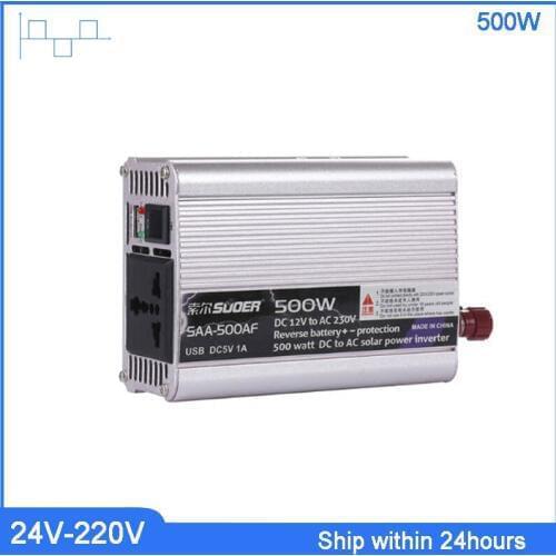 24V-220V 500W Power Modified Sine Wave Inverter with USB/Portable Car Inverter CE Home use Power Transformer Modified Inverter