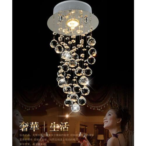 Modern Luxury LED Crystal Chandelier D20 x H40cm 3W GU10 LED Bulb Bedroom pendant lamp Corridor light for Hallway Entrance Bar