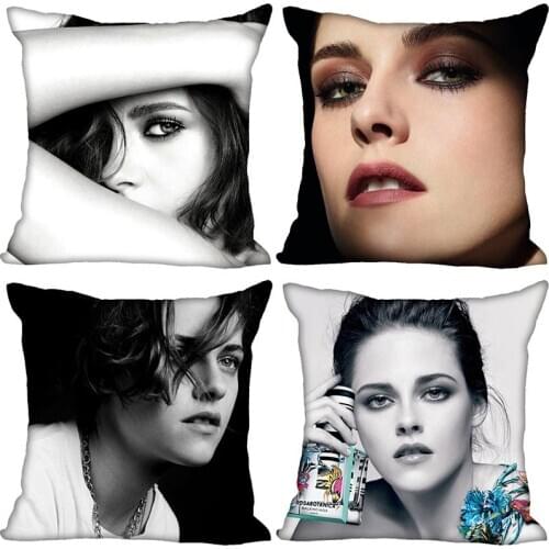 The Twilight Kristen Stewart Pillowcase Bedroom Home Decorative Pillow Cover Square Zipper Pillow Cases Satin Soft Fabric