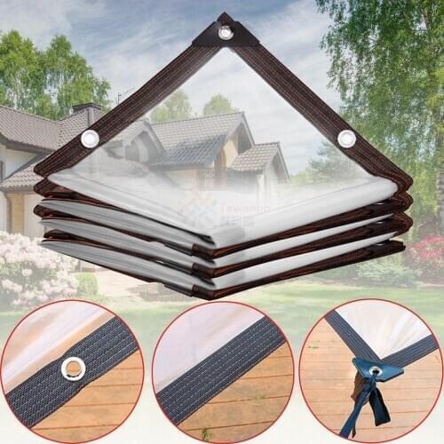 High Strength Thicken Edge PE Transparent Film Tarpaulin Greenhouse Rainproof Cloth Garden Balcony Succulent Plant Protect Tarp