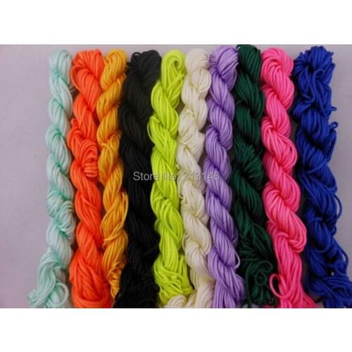 Bulk Wholesale 10pcs/lot 1.5mm Macrame Shamballa Bracelet Durable Nylon Beading Rattail Cord Braided Chinese Knot String Thread