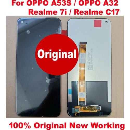 Original New Glass LCD Display Touch Screen Digitizer Assembly Sensor For Oppo A53S CPH2135 A32 2020 A53 Realme 7i C17 Pantalla