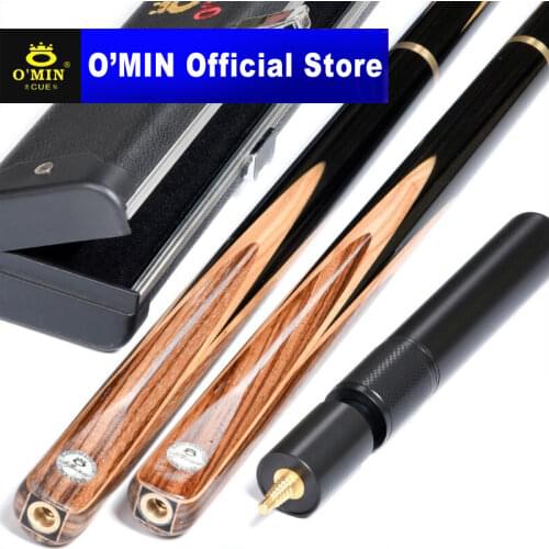 Excellent Handmade O'MIN SPIRIT 3/4 Piece Snooker Cue Kit with Case with Extension 9.5mm 10mm Tip Snooker Stick Billiards Kit