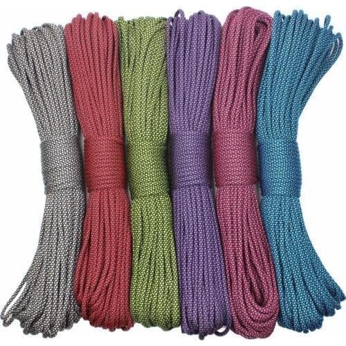 GEGEDA diamond Paracord 4mm 550 Rope Type III 7 Stand 100FT 50FT Paracord Parachute Cord Rope Survival kit Wholesale