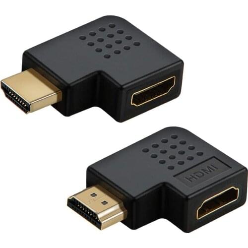 2Pcs/lot Male to Female Adapter 2 Pack 90 and L 270 degree Right Angle HDMI to HDMI Converter, 4K 3D HDMI Extender for HDMI