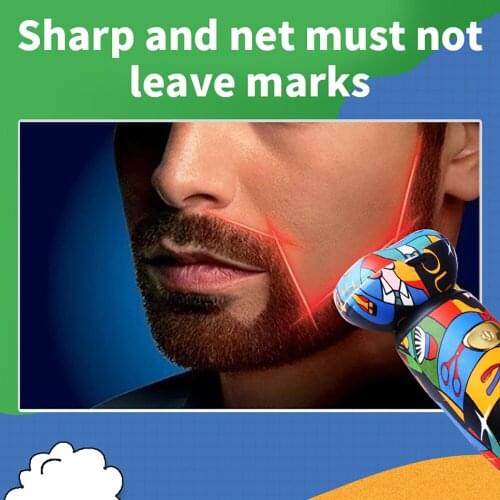 KM-RS503 Rechargeable USB Graffiti Shaver Mens Shaver Electric Razor Beard Trimmer Charging Portable Shaver