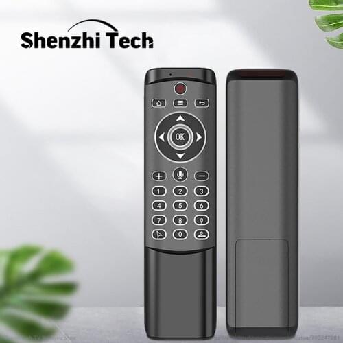 MT1 Gyro Air Mouse Learning Remote Control with Google Assistant Backlit IR USB and Wireless Universal for Android Smart TV Box