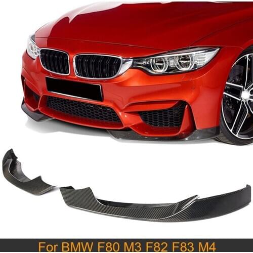 Car Front Bumper Splitters For BMW F80 M3 F82 F83 M4 2014 - 2019 Carbon Fiber Front Bumper Lip Splitters Flap Apron