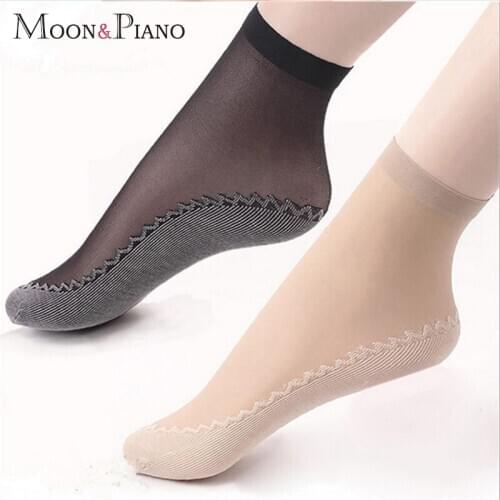 Sexy Cotton Stitching Womens Socks Solid Color Spring Transparent Thin Breathable Skin friendly Durable Elastic Short Sock