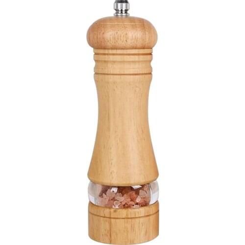 Schnesland Salt and Pepper with Acrylic Visible Window,Ceramic Grinding Core-6 Inches