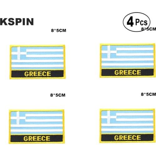 Greece Rectangular Shape Flag Iron on Saw on Patches Embroidered Flag Patches National Flag Patches for Clothing