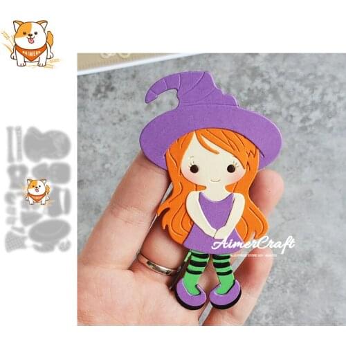Witch Halloween Metal Cutting Dies Mold Knife Scrapbooking Stencil DIY Embossing Craft Die Cuts Card Making New Dies For 2021