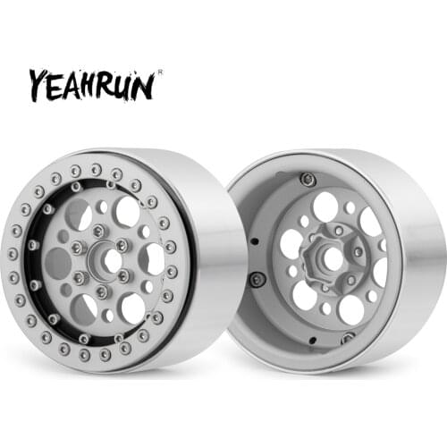 2.2inch Metal Alloy 1:10 RC Cars Parts Rock Crawler Car Beadlock Wheel Rims Hubs for Axial SCX10 Wraith Tamiya CC01 TRX4