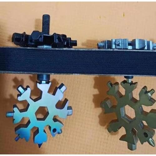 18 In 1 Snowflake Multi Tool Pocket Keyring Spanner Hex Wrench Multifunction Multipurpose Camp Survive Outdoor Sport Hike