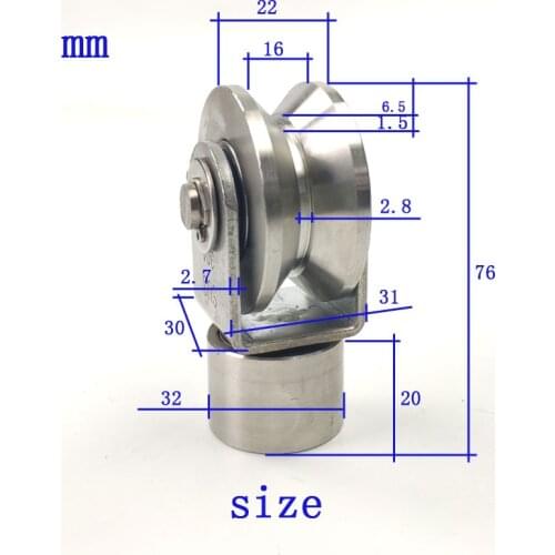 304 stainlUniversal pulley stainless material sliding gate Caster,door caster, groove V. 2pcs/lot
