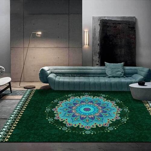 200x300cm Mandala Ethnic Style Red, Green, Blue, Black and White Living Room Bedroom Bedside Carpet and Floor Mat Customization