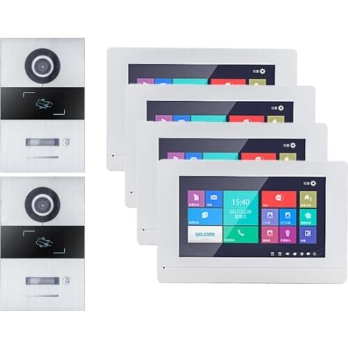 2020 New Arrival TCP/IP Full Digital Video Door Phone Home Security Intercom Video Doorbell 7 Inch Touching Screen 2v4