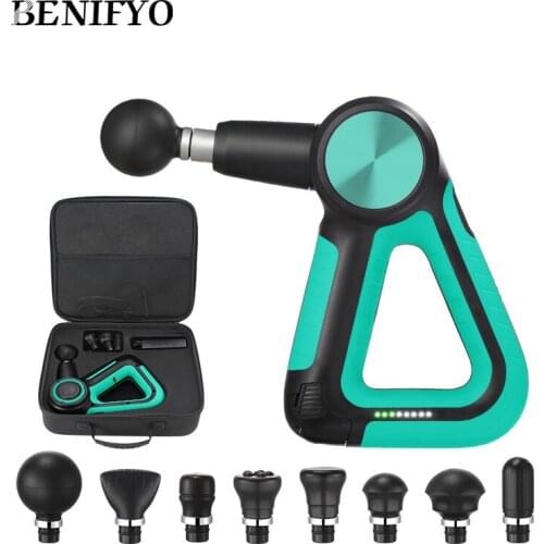 2021 New Massage Gun Smart Electric Body 8 Head Massager Relieve Soreness Muscle Stimulator Fitness ExerciseTherapy Fascia Guns