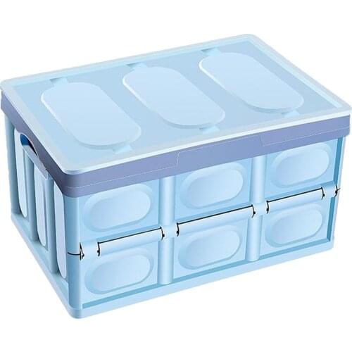 55L Car Trunk Storage Box Bin Collapsible with Waterproof Bag Folding Crates