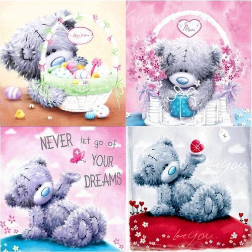 5D DIY Diamond Painting Teddy Bear Cartoon 3D Diamond Embroidery Sale Full Round Rhinestone Picture Diamond Mosaic