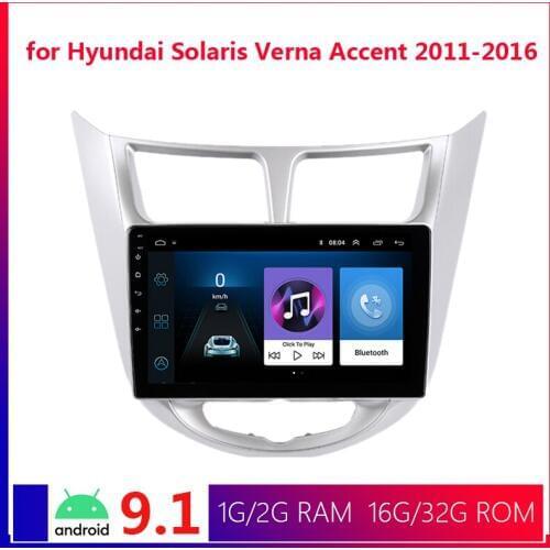 Android 9.1 Car Multimedia for Hyundai Solaris Verna Accent 2011 2012 2013 2014 2015 2016 Auto Radio Video GPS Navi